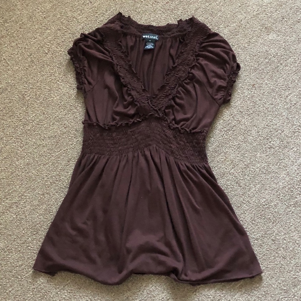 Brown Fitted T-Shirt